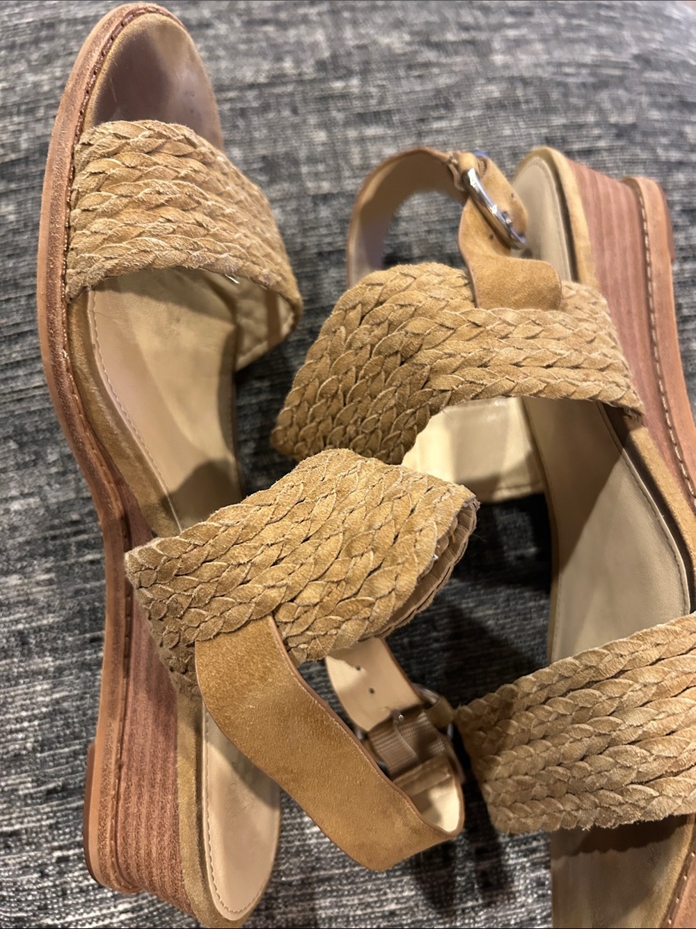 Vince Camuto Braided-Strap Tan Women's Sandals